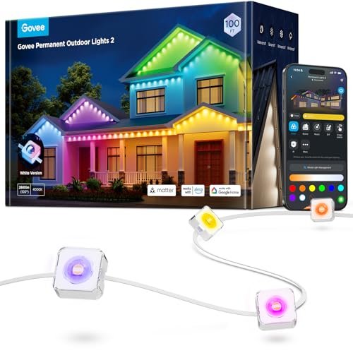 Govee Permanent Outdoor Lights 2, 100ft RGBIC with 100 Modes