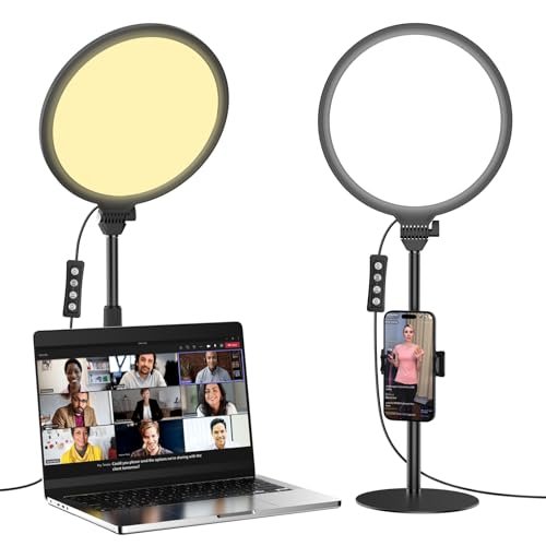 Anautin 10.5in LED Desk Ring Light, Video conferencing,...