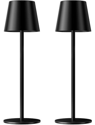 Kakanuo Cordless Table Lamp Rechargeable Black - 2 Pack...