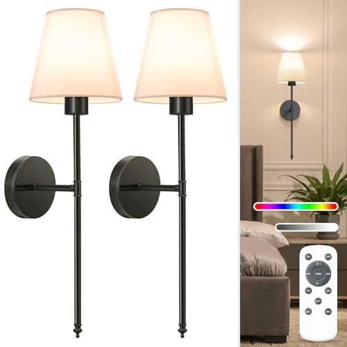 NIORSUN Battery Operated Wall Sconce Set of 2,...