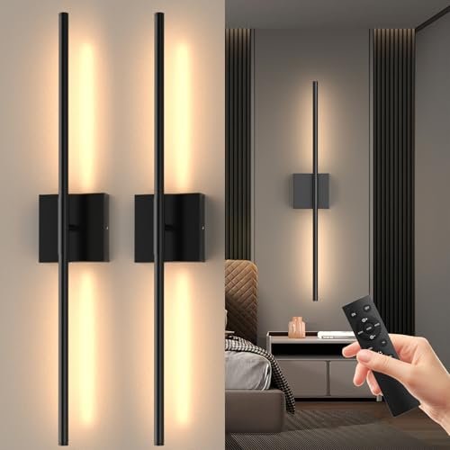 Tartek Battery Operated Wall Sconces Set of Two Dimmable LED