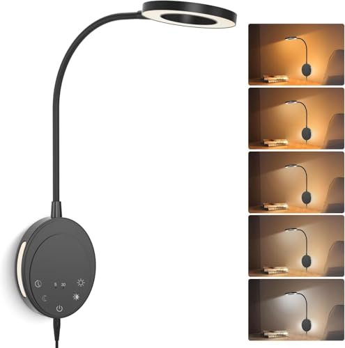 NoeiiT Wall Mounted Reading Light, Bedside Headboard with 5...