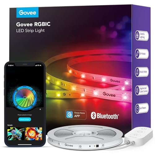 Govee 32.8ft RGBIC LED Strip Lights, LED Bedroom